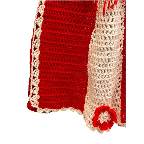 Crochet Vintage Red White Flower Top Skirt Bag Henrietta Tanuska Beverly Hills - Picture 11 of 16